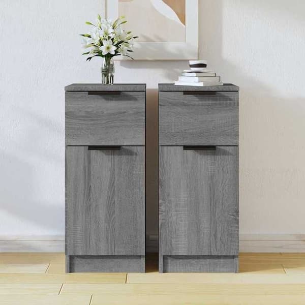 Maison Exclusive - Buffeter 2 stk Sonoma grå 30x30x70 cm Ingeniørtræ Sonoma grå