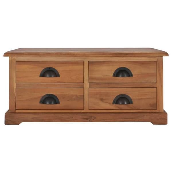 Maison Exclusive - Sofabord 68x68x30 cm Solid teaktræ Teckmassiv (färgvariationer och ådr