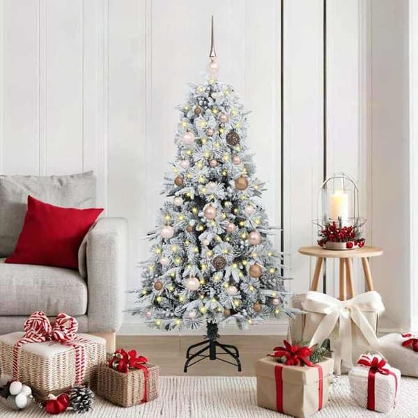 Konstgjord julgran - EXKLUSIV HEM - Grenar med led - Vit 150 cm - Varmvit LED - USB Vit