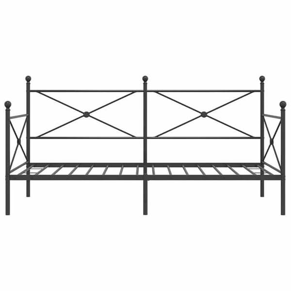 Seng i dag - EKSKLUSIV HUS - 100 x 190 cm - Sort stål - Inkluderet lamelbund - Opbevaring under sengen