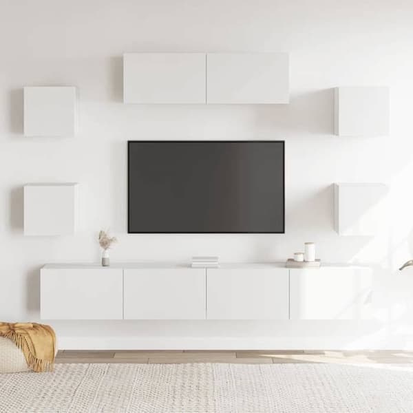 Maison Exclusive - 7 dele TV-møbel sæt Hvid Ingeniørtræ Vit