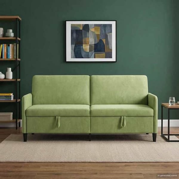 Maison Exclusive - Sofa med opbevaring Lys grøn 192 x 78 x 87 cm Polyester