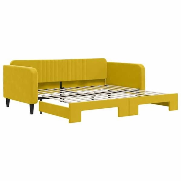 Maison Exclusive - Dagbädd med utdragbar säng gul 100x200 cm sammet Gul
