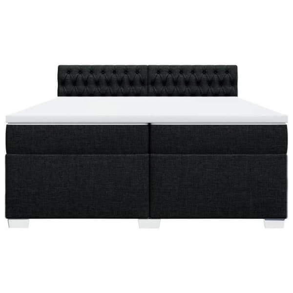 Maison Exclusive - Sengebund med lameller og madras sort 200x200 cm stof