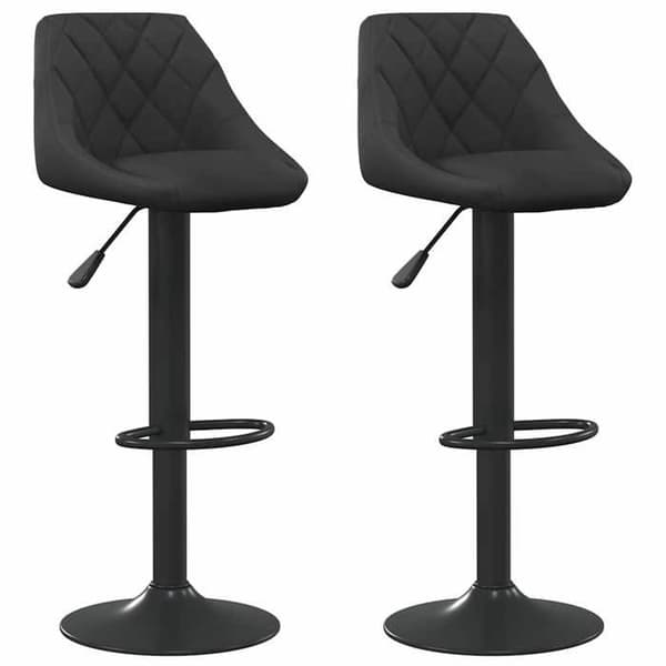 Maison Exclusive - Barstolar set om 2 svart sammet