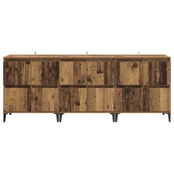 Maison Exclusive - Bufféer 3 st Antik trä 60 x 35 x 70 cm Ingenjörsträ