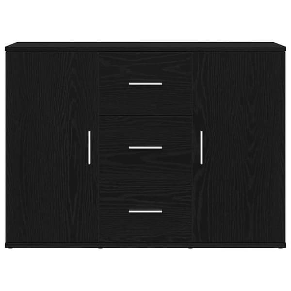 Maison Exclusive - Buffet i sort egetræ 91x29,5x65 cm i ingeniørtræ