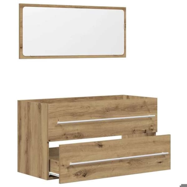 Maison Exclusive - Set med badrums möbler 2 delar ingenjörsträ