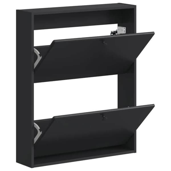 Maison Exclusive - Væghængt skoskab BREDA 71 x 17 x 86 cm Sort