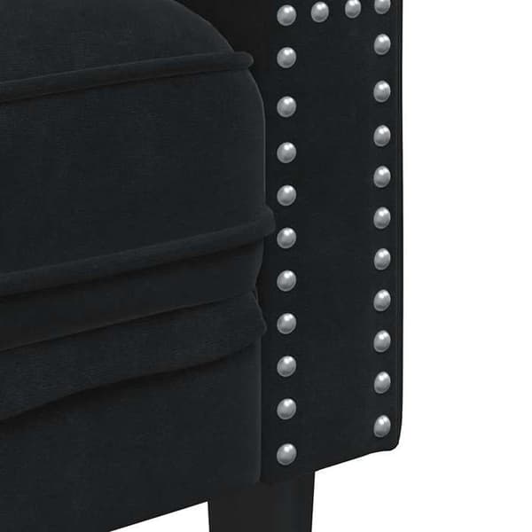 Maison Exclusive - Chesterfield-sohvaryhmä ja 2 kpl tyynyjä musta sametti