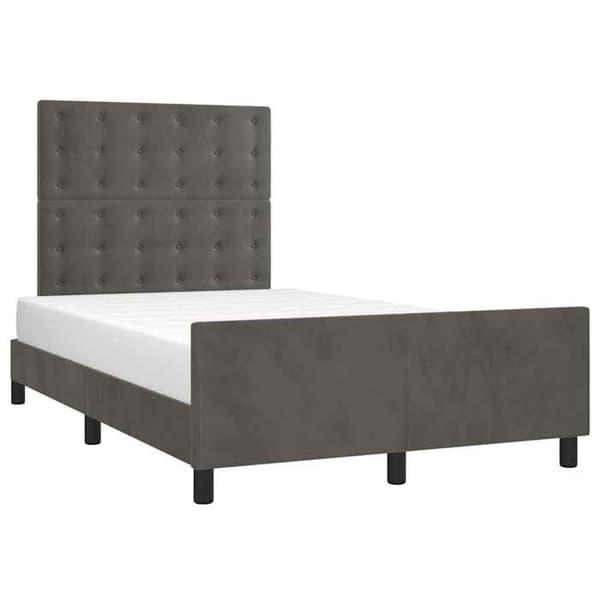 Maison Exclusive - Sängram utan madrass mörkgrå 120x200 cm sammet