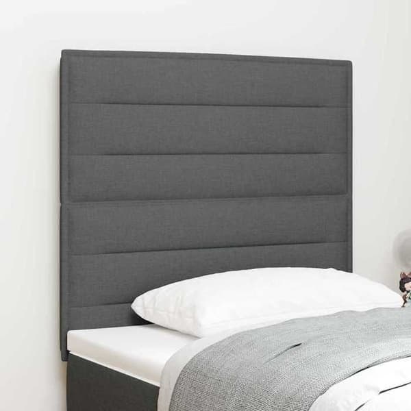 Maison Exclusive - LED-hovedgærde med LED-strips Mørkegrå 100 cm stof