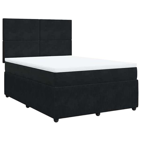 Maison Exclusive - Sängyn lattiaraami ja patja Musta 140x190 cm Sametti