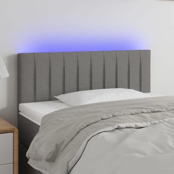 Maison Exclusive - LED-huvudgavel Mörkgrå 90x5x78/88 cm Tyg mörkgrå