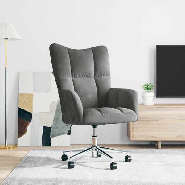 Maison Exclusive - Tummanharmaa samettinen rentoutumistuoli Mörkgrå