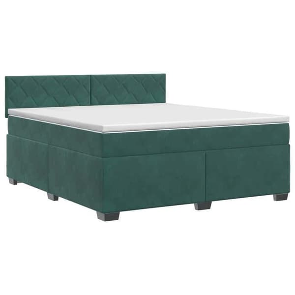 Maison Exclusive - Boxspring säng med mörkgrön madrass 140 x 200 cm Sammet Mörkgrön