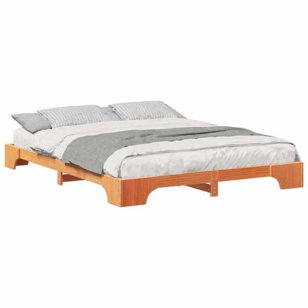 Maison Exclusive - Sängram Brun 160 x 210 cm Massivt trä