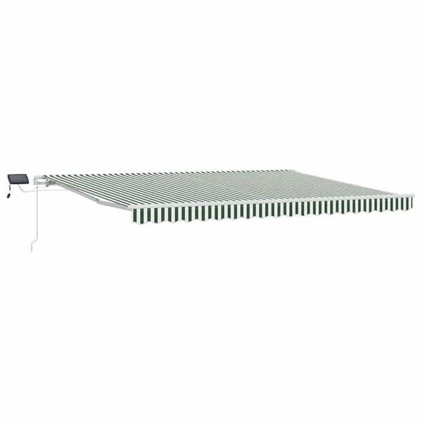 Maison Exclusive - Fällbart tak i grön och vit 450 × 300 cm