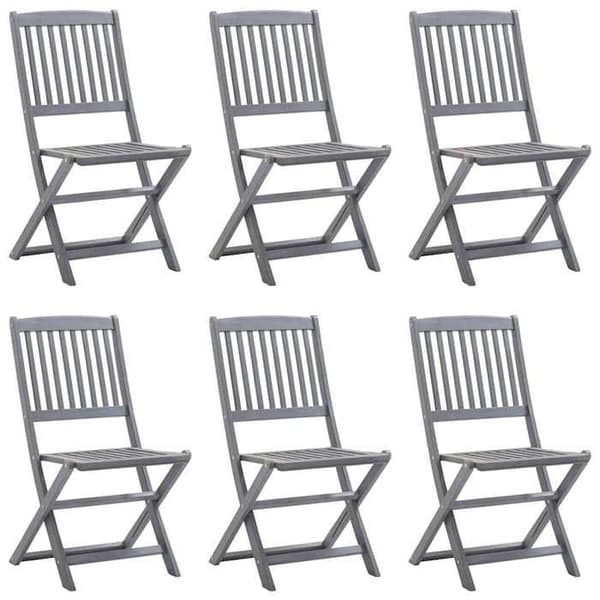Maison Exclusive - Fällbara utomhusstolar set om 6 och kuddar i akaciaträ