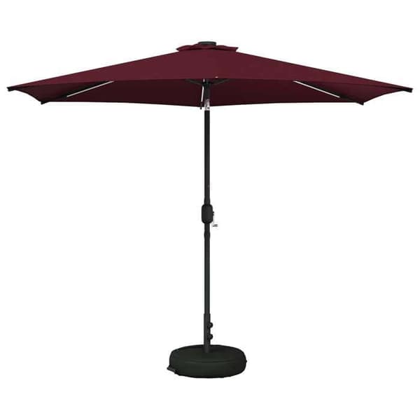 Trädgårdsparasol - MAISON EXCLUSIVE - 300 x 300 cm - Solenergi LED - Polyesterduk 160 g/m² - Robust bas ingår