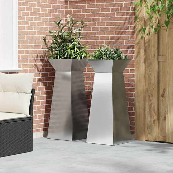 Maison Exclusive - Pelarplanter 2 st Silver 40 x 40 x 100 cm