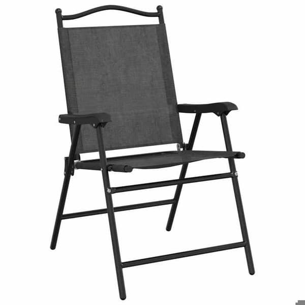 Maison Exclusive - Fällbara stolar 2 stycken Grå melerat stål och textilene Ljunggrå