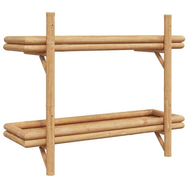 Vägghylla - EXKLUSIV HEM - 75 x 26 x 60 cm - Bambu - Brun - Rektangulär brun