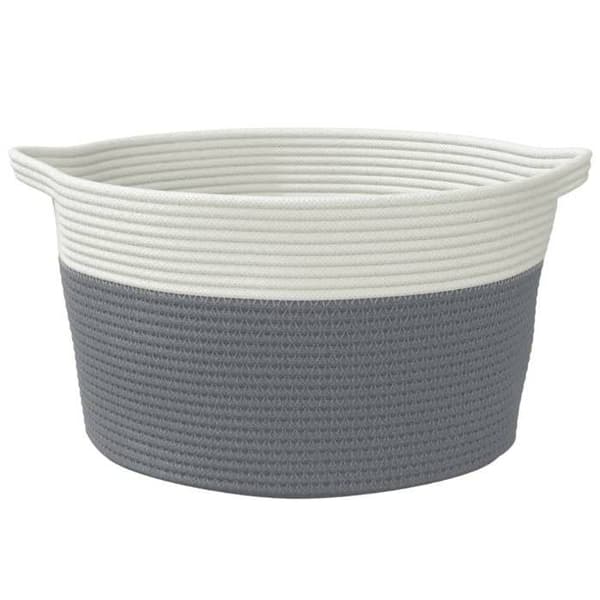Maison Exclusive - Grå och vit förvaringskorg Ø40x25 cm i bomull