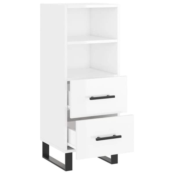 Maison Exclusive - Buffé Vit glänsande 34,5x34x90 cm Ingenjörsträ