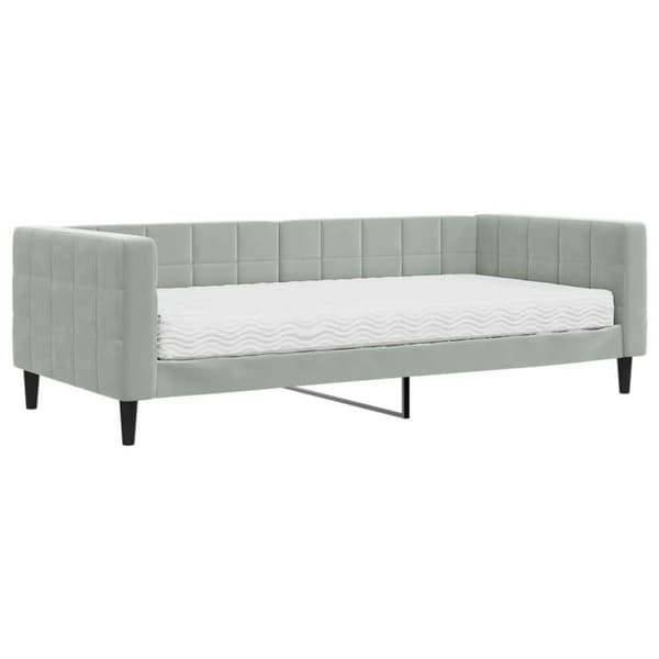 Maison Exclusive - Dagbädd med ljusgrå madrass 90x200 cm sammet