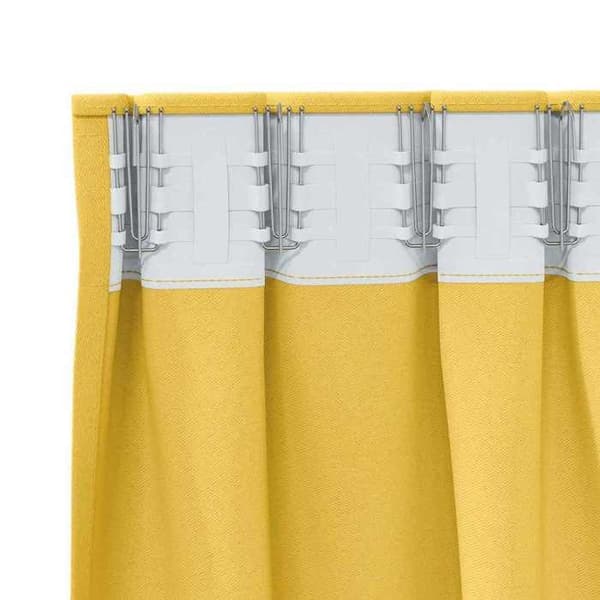 Maison Exclusive - Mörkläggande gardiner med ringar 2 st Senapsgul Polyester