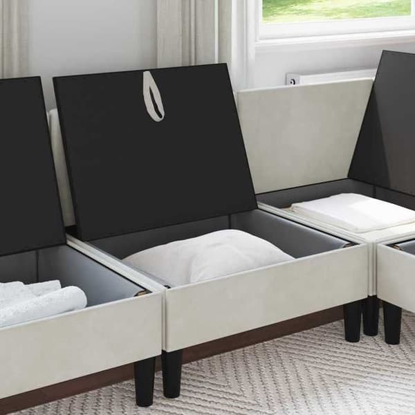 Maison Exclusive - Mellem sofa med opbevaring Creme Velour