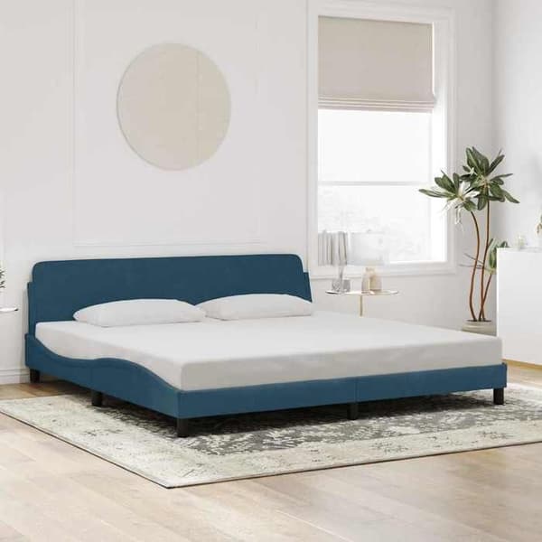 Maison Exclusive - Dover-sänkykehys sininen 200x200 cm sametti