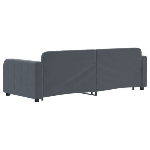 Päivävuode - EXCLUSIVE-KOTI - 80 x 200 cm - Daybed - 2 laatikkoa - Harmaa sametti