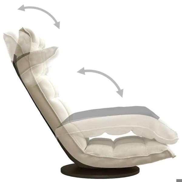 Maison Exclusive - Drejelig gulvstol Creme Velour Grädde