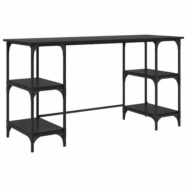Maison Exclusive - Kontor Sort egetræ Ingeniørtræ 140 x 50 x 75 cm svart ek