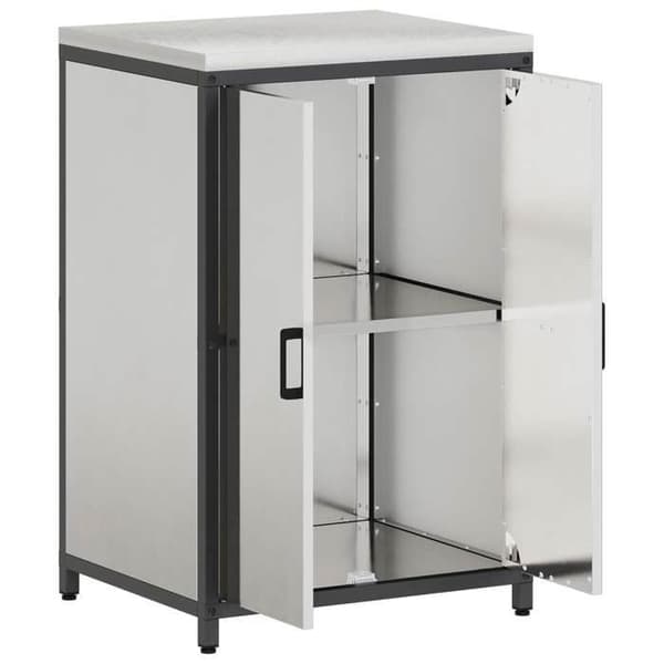 Köksförvaringsmöbel - EXKLUSIVT HEM - HATTEM Silver - Grå - Stål - 60x50x92 cm