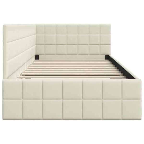 Maison Exclusive - Kulmasänky Creme 90 x 200 cm Sametti Grädde