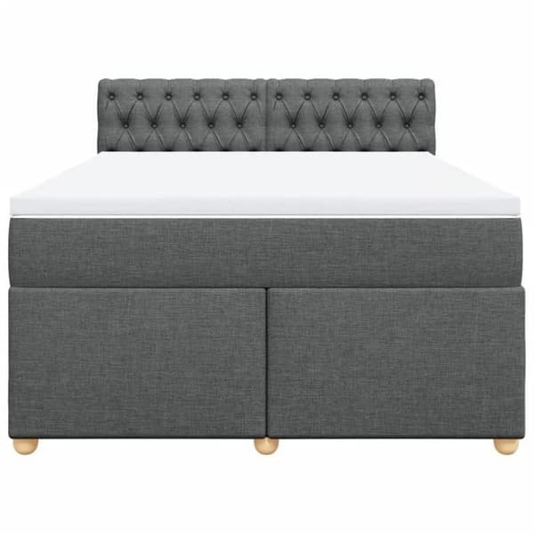 Sengestel med madras - 160x200cm - Mørkegrå - Tilpasselige LED-lys - 2 pladser