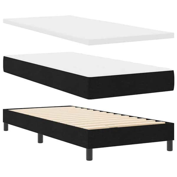 Maison Exclusive - Fjederseng med sort hovedgærde 200 x 90 cm stof