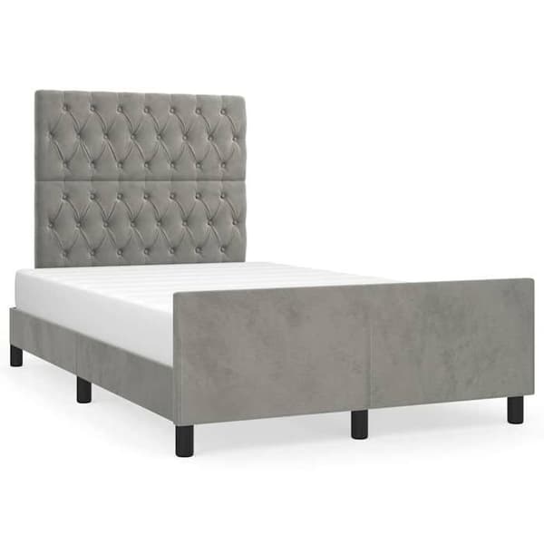 Maison Exclusive - Sängram utan madrass ljusgrå 120x200 cm sammet