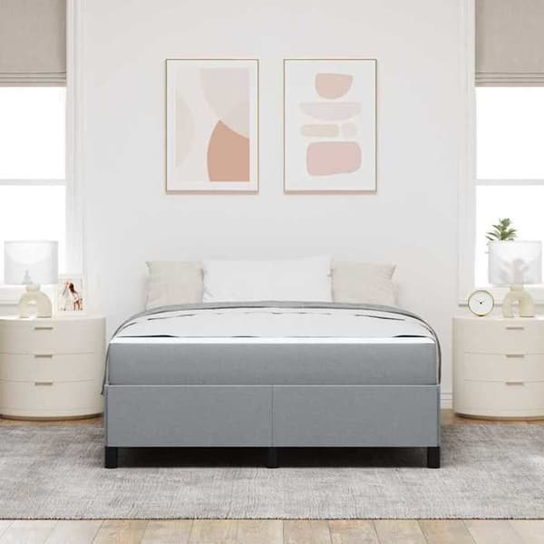 Maison Exclusive - Vaaleanharmaa jousipatja 140 x 190 cm kangas Ljusgrått