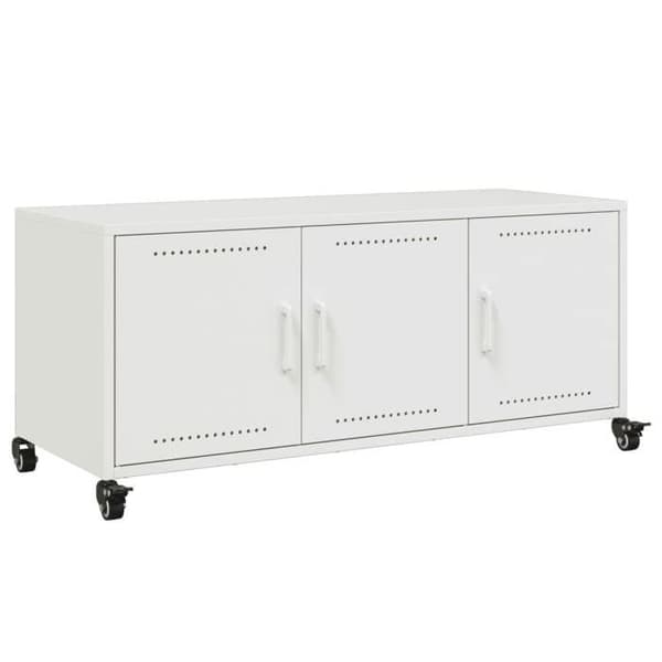 Maison Exclusive - TV-möbel vit 100,5x39x43,5 cm stål