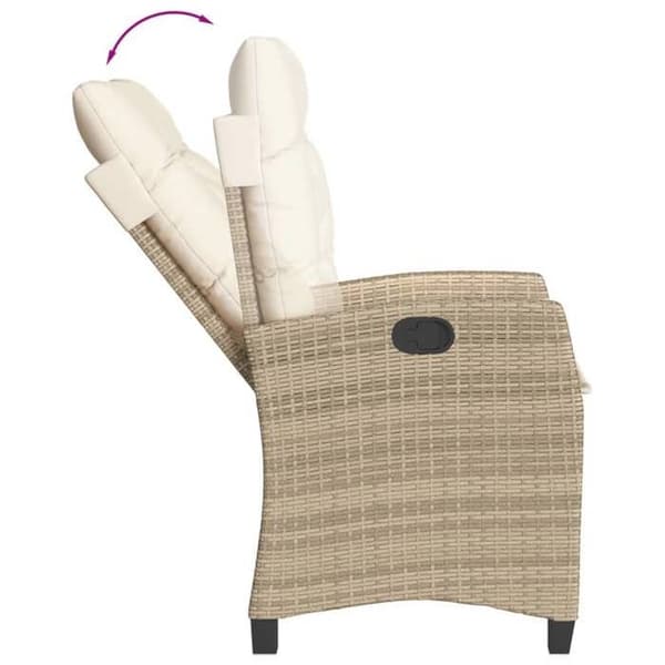 Maison Exclusive - Puutarhakalusteryhmä ja tyynyt 3 kpl Beige polyrottinki