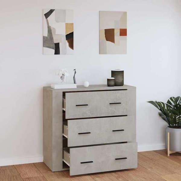 Maison Exclusive - Buffé Grå betong 80x33x70 cm Ingenjörsträ