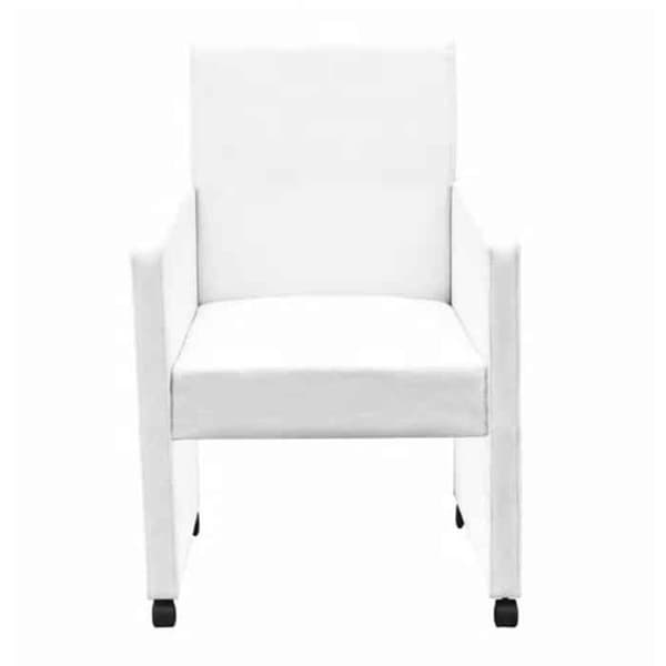 Maison Exclusive - Matstolar set om 2 vit konstläder