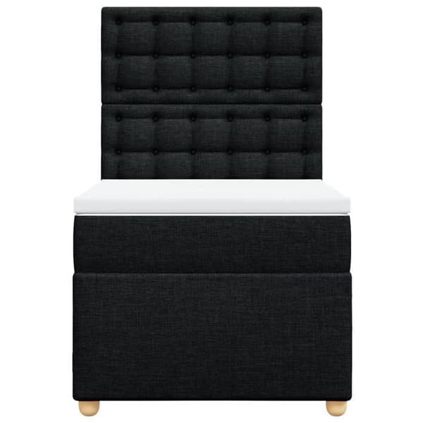 Maison Exclusive - Sengebund med lameller og madras Sort 100x200 cm Stof
