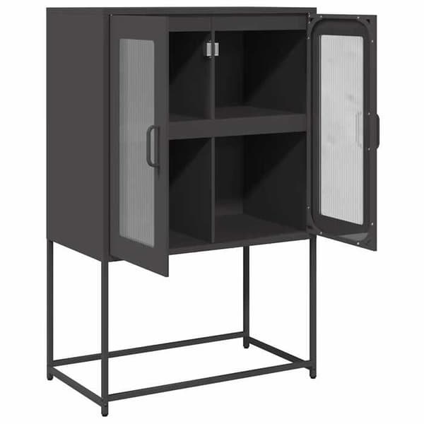 Maison Exclusive - Sort høj buffet 68x39x107 cm stål Svart