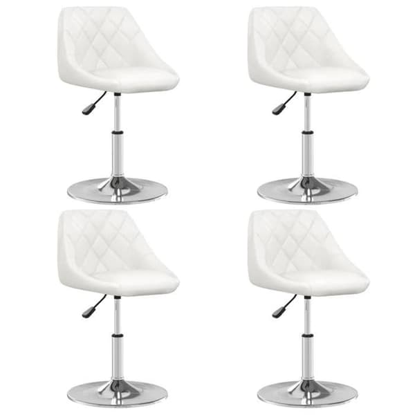 Maison Exclusive - Matstolar set om 4 vita i konstläder