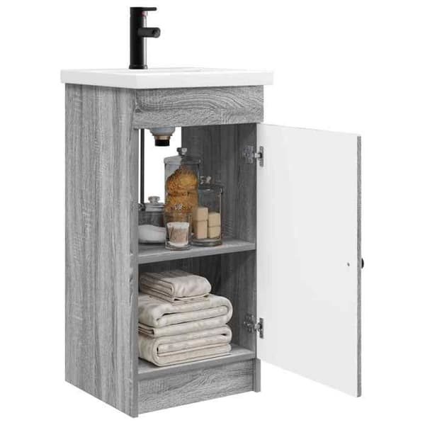 Maison Exclusive - Badrumsmöbel med grå Sonoma handfat